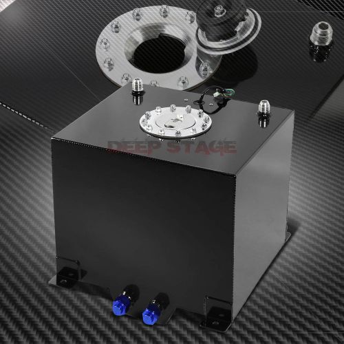 5 gallon/18.8l black coat aluminum racing gas fuel cell tank/2"sump+level sender