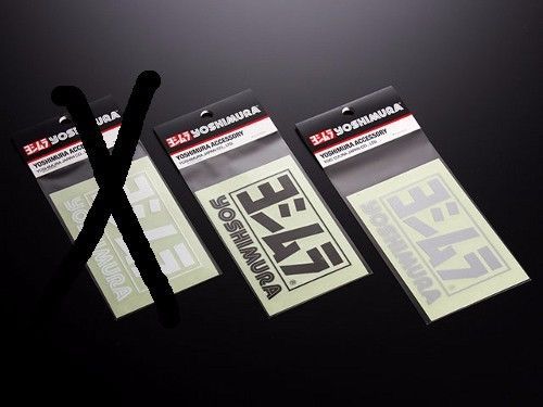 Yoshimura sticker white silver 85x56mm motorcycle motorbike decals set 2 new f/s