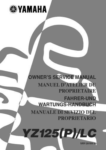 Yamaha service workshop manual 2002 yz125  yz125(p)/lc