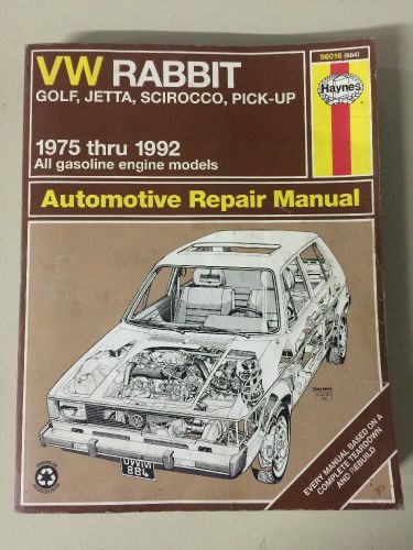 Vw rabbit golf jetta scirocco pick-up 1975-1992 haynes repair manual 96016 (884)