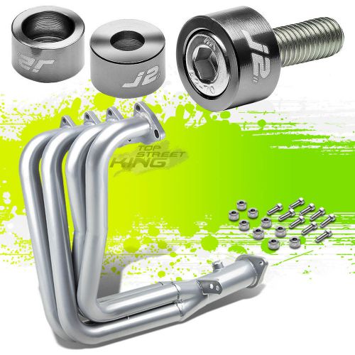 J2 for integra dc2 b18 silver exhaust manifold header+gun metal washer cup bolts