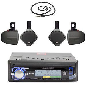 Bluetooth usb aux marine receiver /antenna, 4 wakeboard 8&#034; 300w marine speakers