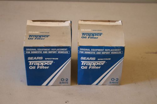 Lot of 2 sears spectrum trapper oil filter 0-2 new old stock