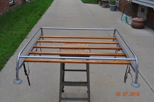 ** vintage roof rack with oak wood slats **