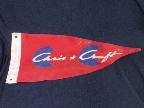 Chris craft boat pennant-circa 1960's /1970's-red background with stitched text