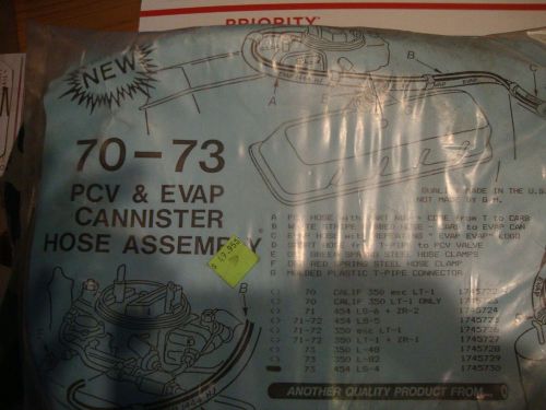 Pcv  &amp; evap hose &amp; clamp set exact  73  calif 454 ls-4 corvette gm tv-0004