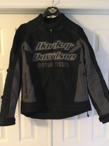 Harley davidson kevlar armored riding jacket mens medium with windbreaker insert