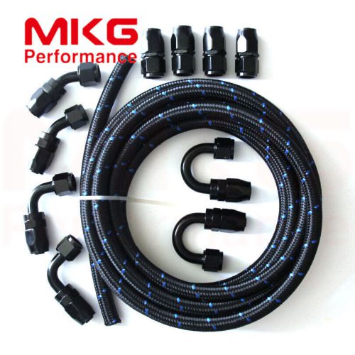 An6 an 6 6an stainless steel nylon braided oil fuel line + hose end fitting bb