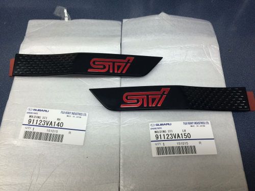 2015 2016 genuine oem subaru wrx sti black fender badge emblem pair limited set