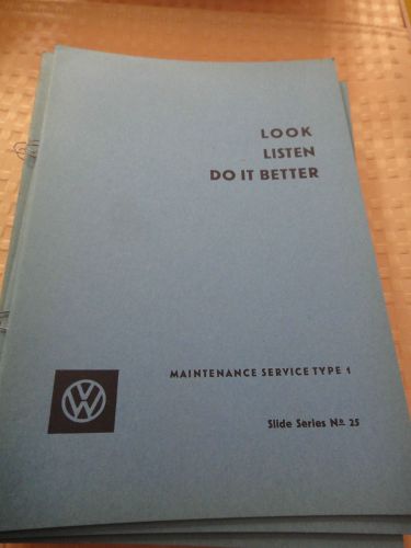 1965 volkswagen training manual - maintenance service type 1 -  series no. 25