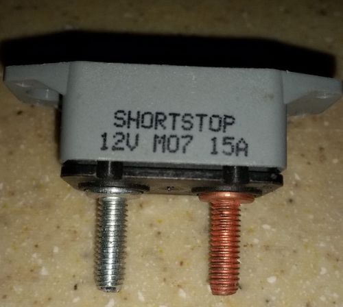 *new* shortstop breaker 12v m07 15a automatic reset plastic rv camper