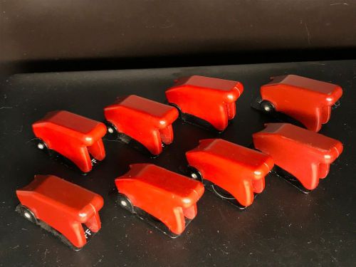 Nos lot of 8 vtg red bakelite aircarft toggle switch covers aviation an 3028-1