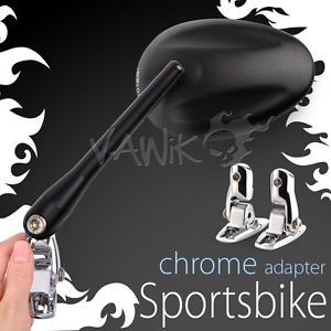 VAWiK Magazi Ellipse rear view mirror black + chrome sports base convex Emark θ, US $79.00, image 2