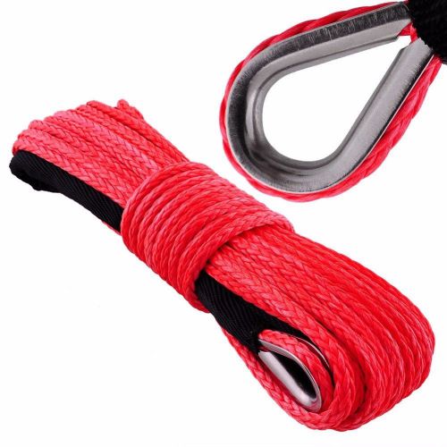 1/4*100ft red synthetic rope 6500lbs+,atv winch rope cable,spectra winch line