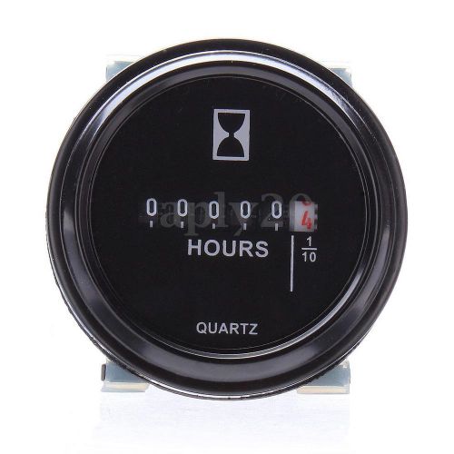 12v 24v 36v hour meter hourmeter for car marine boat engine 2&#034; round gauge black