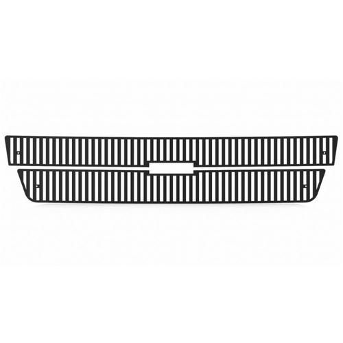 Chevy silverado hd 01-02 black vertical billet front metal grille trim cover