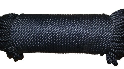 New 1/4" (6mm) x 200' 3-strand nylon rope, anchor line, dock line, navy