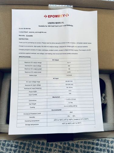 EPOWREY 18 AMP 36 Volt Golf Cart Battery Charger for EZGO TXT D Style Plug 257, US $75.00, image 5
