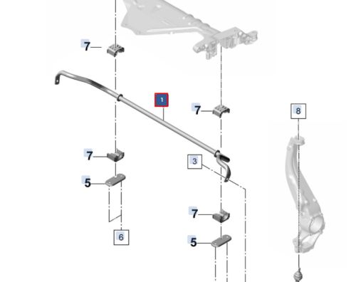 Porsche Panamera 971 stabilizer front roll bar 971411025H NEW ORIGINAL-, US $, image 2