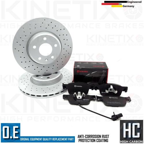 FOR AUDI A4 50 TDI B9 CROSS DRILLED FRONT BRAKE DISCS BREMBO PADS SENSOR 314mm, US $, image 3