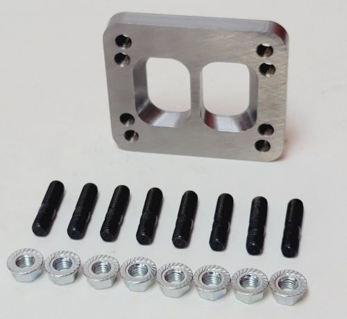 Stainless T3 Divided to T4 Div Turbo Header Inlet Stud Kit Adapter Flange 1/2", US $109.95, image 3
