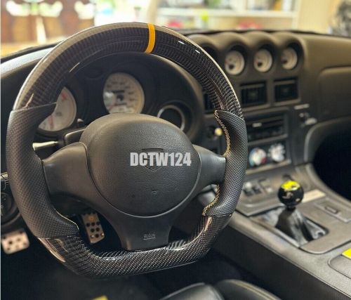 Dodge Viper Gen2 steering wheel carbon fiber leather wrap Green Ring Stitching, US $899.00, image 2