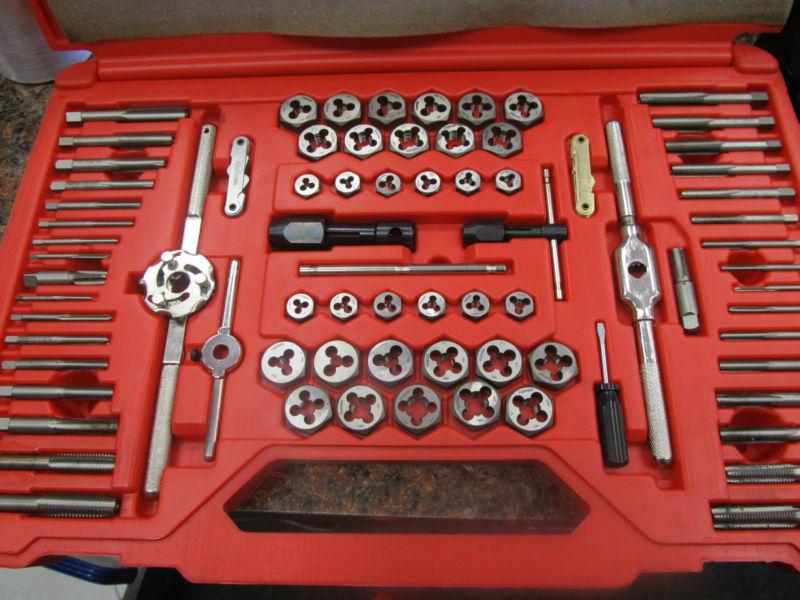 Matco tools 76 piece fractional & metric tap and die threading set 676td