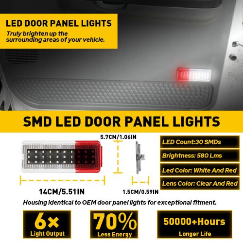 4 X Interior Door Panel Light Reflector For 99-07 Ford Super Duty F250 F350 F450, US $39.99, image 9