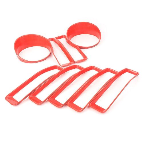 Red front grill insert headlight bezel trim covers for jeep wrangler jl 2018