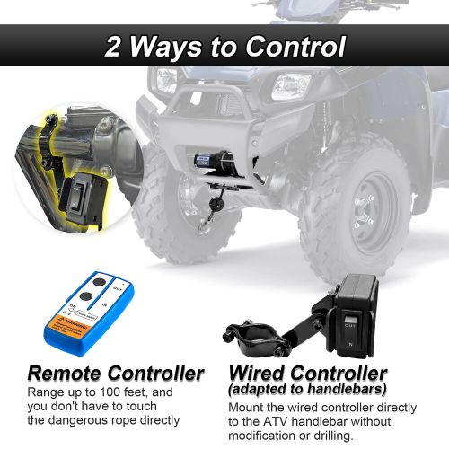3000lb Electric Winch Kit with Winch Mount For Kawasaki Brute Force 650/750 4x4, US $299.99, image 7