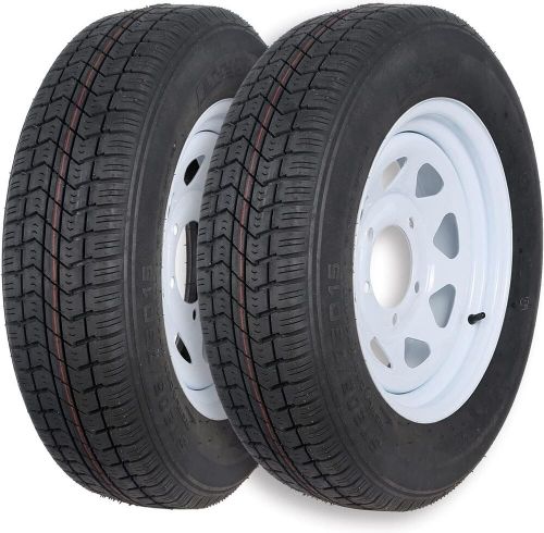 2 PACK RVpuиk $T20Ƽ/7ƼD1Ƽ Bias Trailer Tire with 15" White Wheel - 5 on 4-1/2", US $198.60, image 4