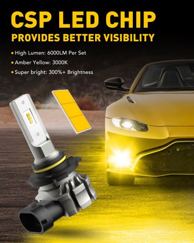 AUXITO 9145 9140 H10 LED Fog Light Bulbs 50W 6000LM 3000K Amber Conversion Kit, US $21.99, image 9
