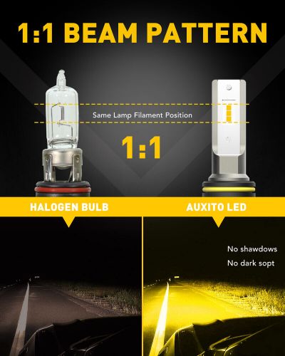 AUXITO 9145 9140 H10 LED Fog Light Bulbs 50W 6000LM 3000K Amber Conversion Kit, US $21.99, image 10