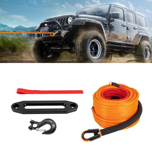 3/8" 100 FT Synthetic Winch Rope Winch Line Cable Rope with Winch Hook Fairleads, US $71.09, image 2