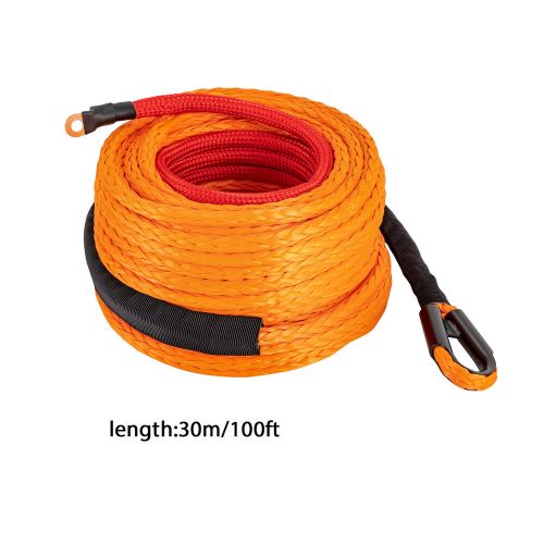 3/8" 100 FT Synthetic Winch Rope Winch Line Cable Rope with Winch Hook Fairleads, US $71.09, image 13