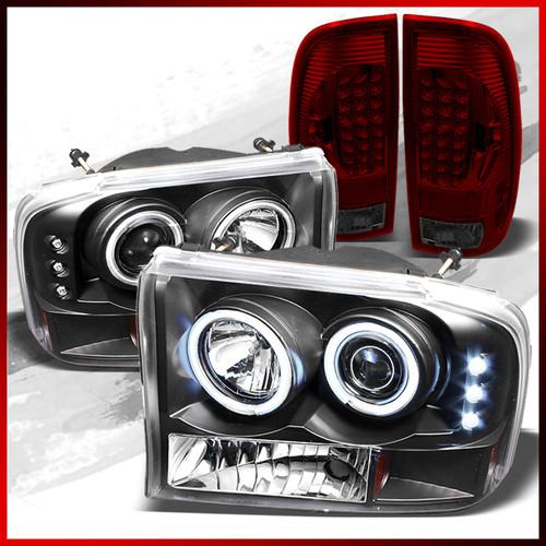 Buy 9904 F250/F350 SUPER DUTY HALO LED PROJECTOR HEADLIGHTS+LED TAIL