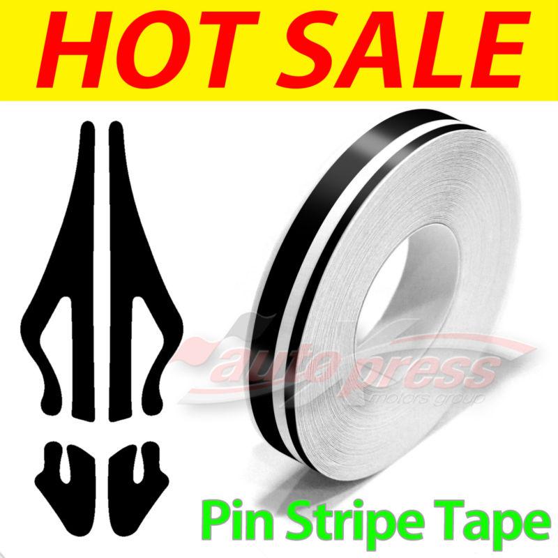 0.5" 12mm self adhesive pin stripe striping line tape decal vinyl sticker black