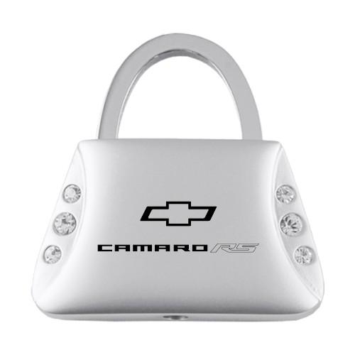 Gm camaro rs jeweled purse keychain / key fob engraved in usa genuine