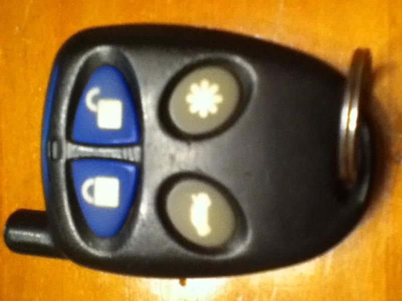 Black widow fcc# jbwtxfm5 keyless remote  entry fob blue led 
