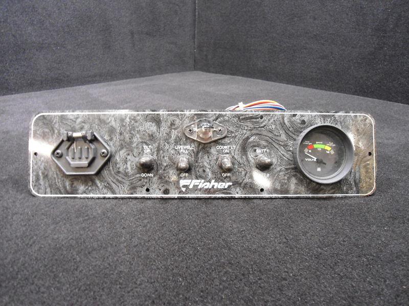 Fisher fishing/pontoon boat dash panel with volt gauge and switches # 1