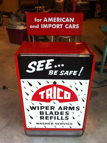 Vintage service gas station dealership trico wiper blade display cabinet