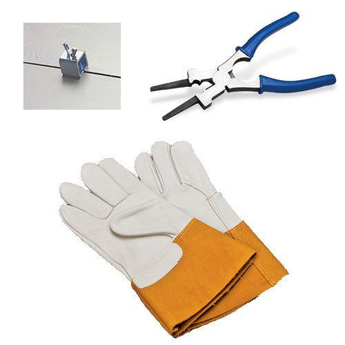 Welding starter kit - mig pliers, medium gloves & set of 4 intergrip weld clamps