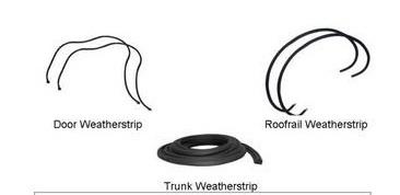 1962 impala buick pontiac oldsmobile cadillac weatherstrip seal 5 piece kit