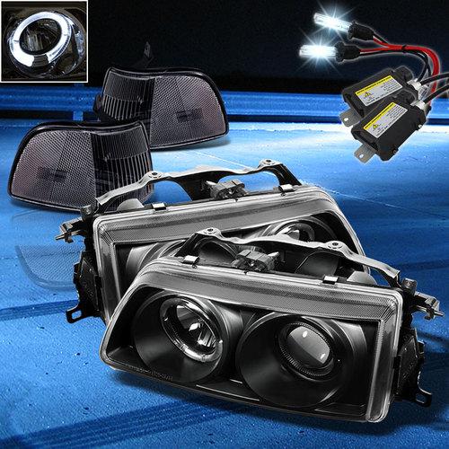 8000k slim xenon hid kit+90-91 civic 2/3 door projector head lights headlights