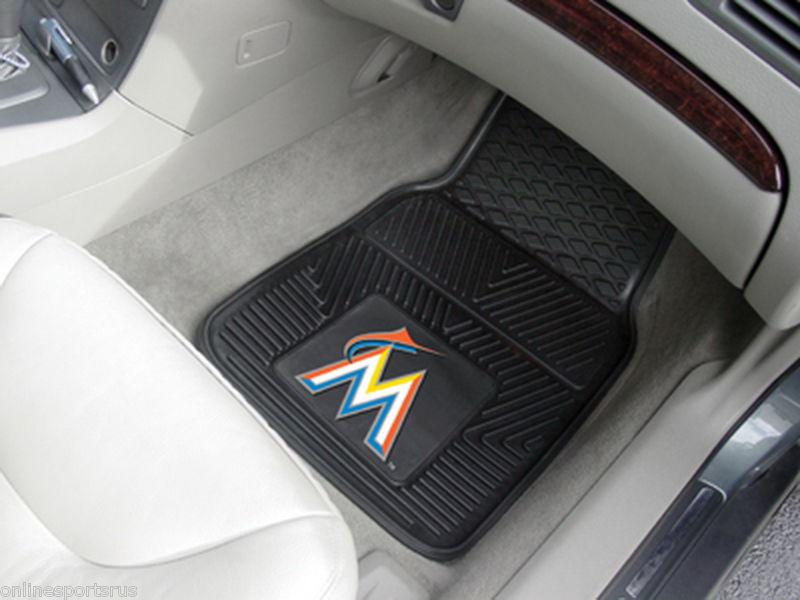 Miami marlins vinyl car floor mats front & rear