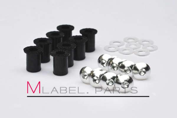 Silver windscreen bolts wellnets 8 kit yamaha yzf r6 r1yzf 600r r6s xj600