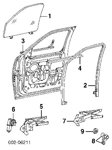Dd9131gty 1997-2003 ford expedition f150 navigator door front right window glass