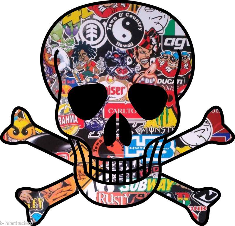 Car sticker decal usdm jdm stickerbomb crossbones skull