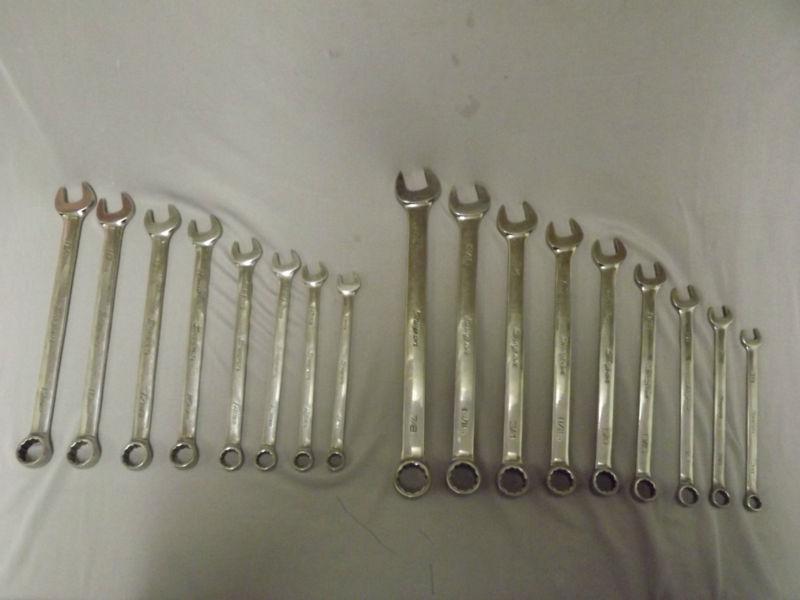 Snap on tools 17 piece assorted metric & standard combination wrench set 
