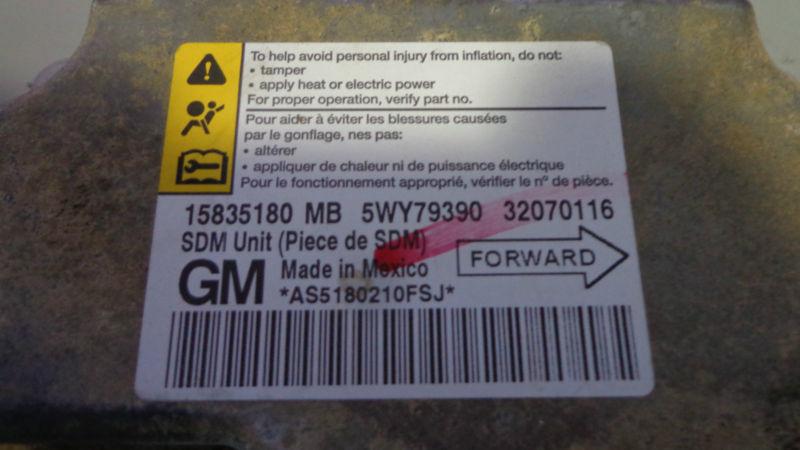 2008 Chevrolet Malibu Classic air bag module 15835180, US $85.00, image 4
